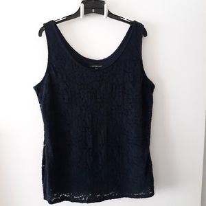 Lane Bryant navy lace tank